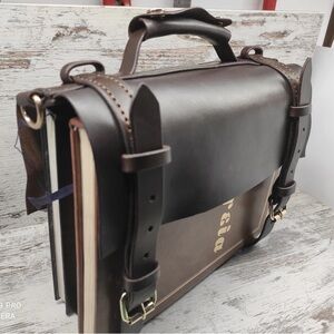 Handmade leather book strap carrier